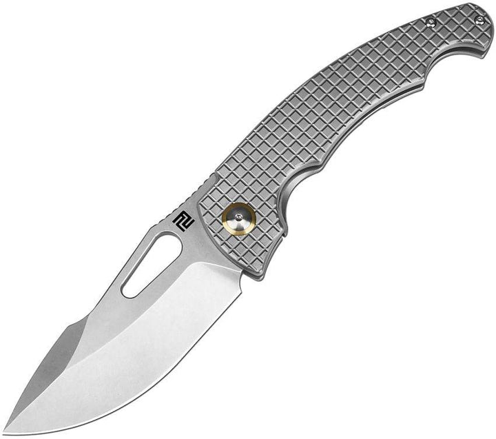 Artisan Cutlery Xcellerator Framelock Textured Titanium Stonewash CPM S90V - Knives.mx