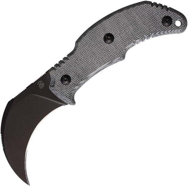 Bastinelli Creations The Primal Fixed Blade Black Micarta PVD Coated Hawkbill N690 - Knives.mx