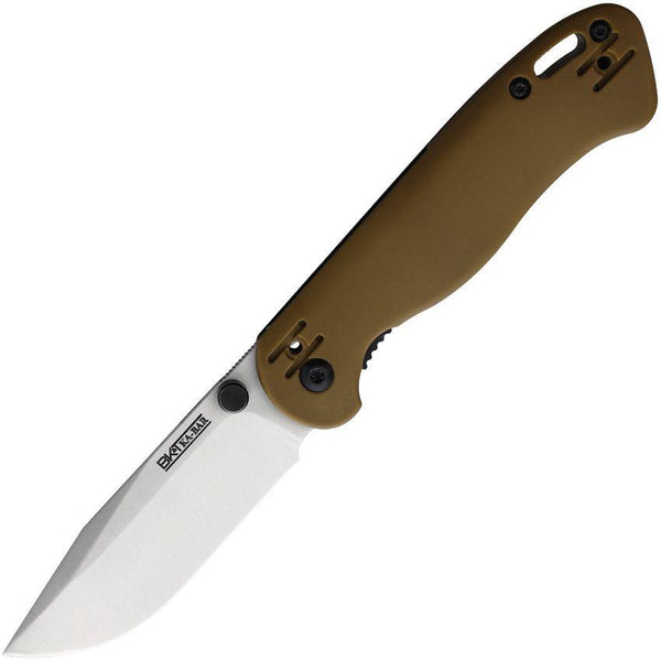 Becker Becker Mini Linerlock Tan GFN Satin Drop Point D2 - Knives.mx