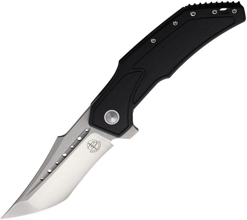 Begg Knives Astio Framelock Black G10 Satin tanto D2 - Knives.mx