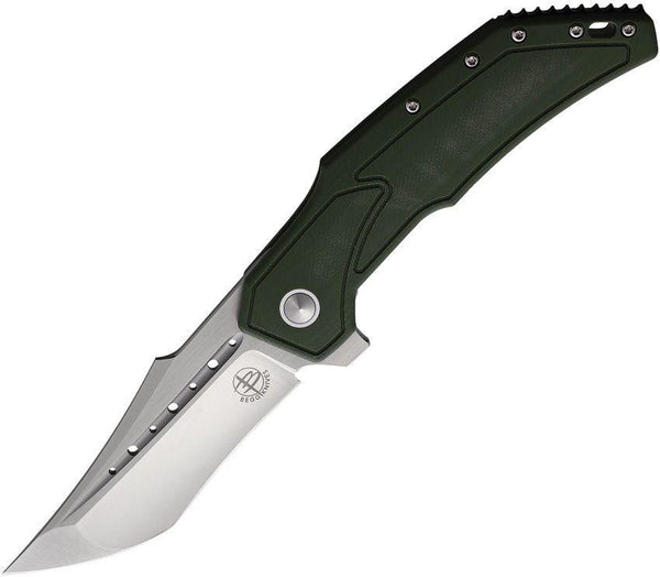 Begg Knives Astio Framelock OD Green G10 Satin Tanto D2 - Knives.mx