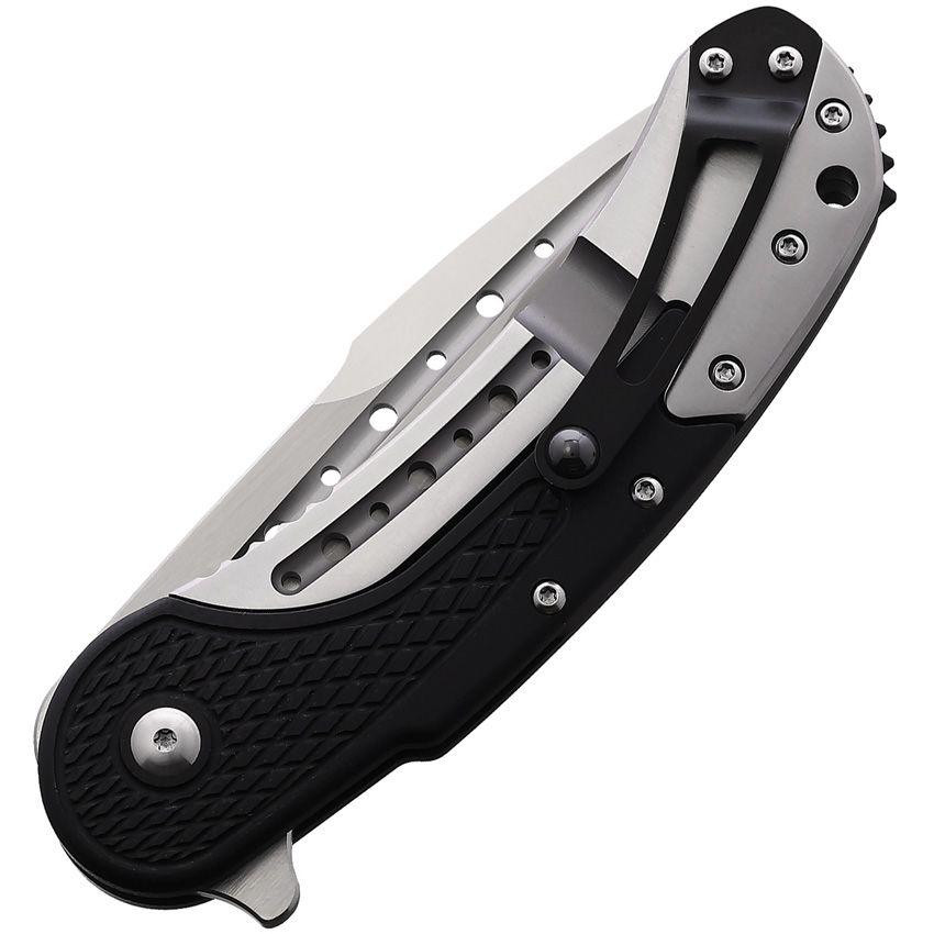 Begg Knives Bodega Framelock Black Checkered G10 Satin Spear Point D2 - Knives.mx