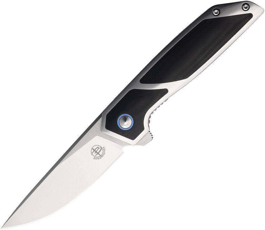 Begg Knives Diamici Linerlock Stainless w Black G10 Inlay Satin D2 - Knives.mx