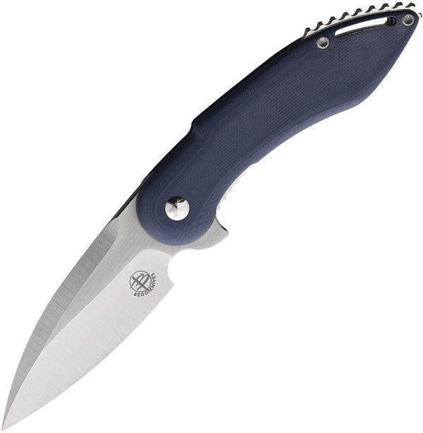 Begg Knives Mini Glimpse Linerlock Blue-Gray Smooth G10 Satin D2 - Knives.mx