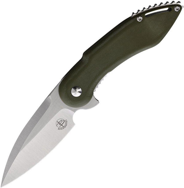 Begg Knives Mini Glimpse Linerlock OD Green Smooth G10 Satin D2 - Knives.mx