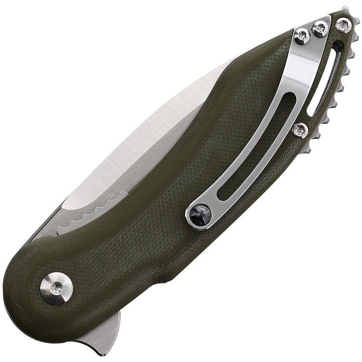 Begg Knives Mini Glimpse Linerlock OD Green Smooth G10 Satin D2 - Knives.mx