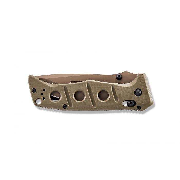 Benchmade Adamas Olive Drab G10 Flat Earth Plain Drop Point CPM-CruWear® - Knives.mx