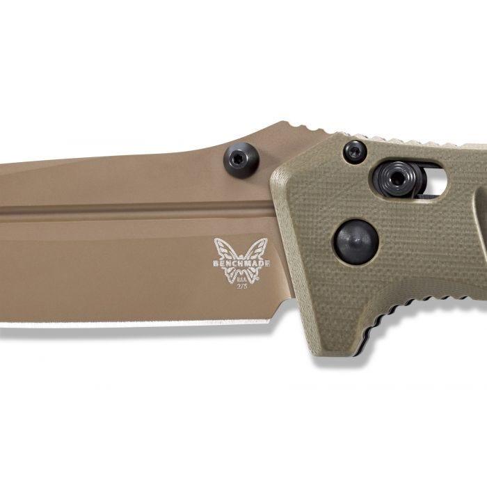 Benchmade Adamas Olive Drab G10 Flat Earth Plain Drop Point CPM-CruWear® - Knives.mx