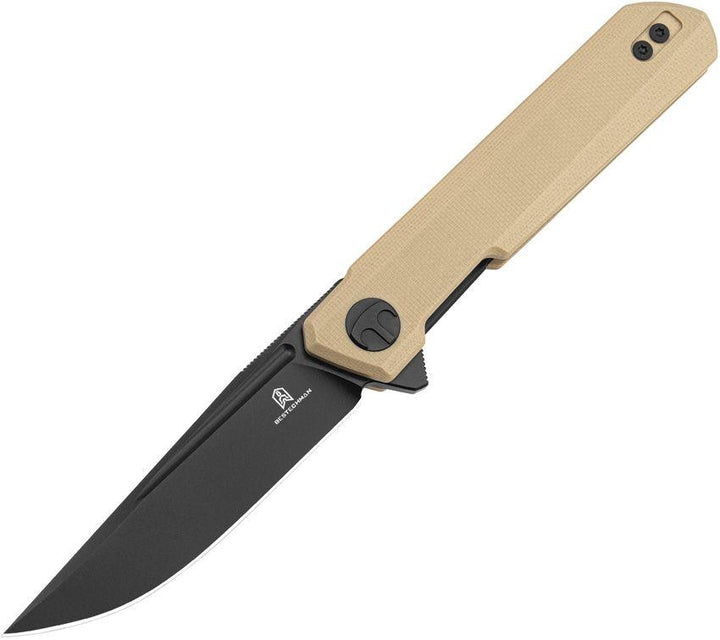 Bestech Knives Mini Dundee Linerlock Khaki G10 Gray PVD Coated D2 - Knives.mx