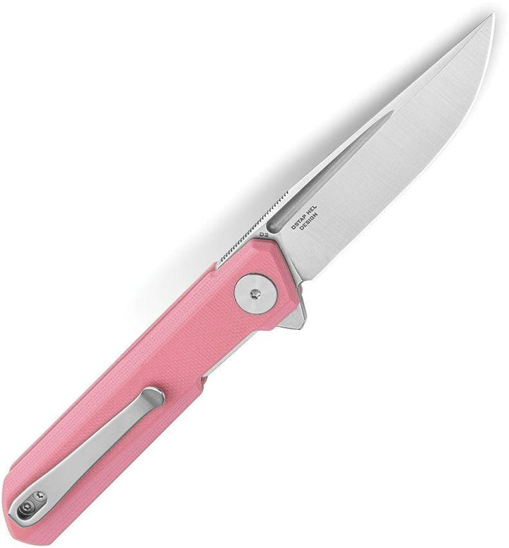 Bestech Knives Mini Dundee Linerlock Pink G10 Stonewash & Satin D2 - Knives.mx