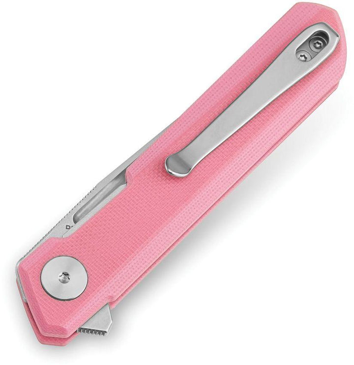 Bestech Knives Mini Dundee Linerlock Pink G10 Stonewash & Satin D2 - Knives.mx