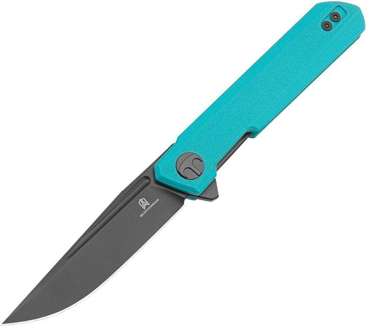 Bestech Knives Mini Dundee Linerlock Teal G10 Gray PVD Coated D2 - Knives.mx