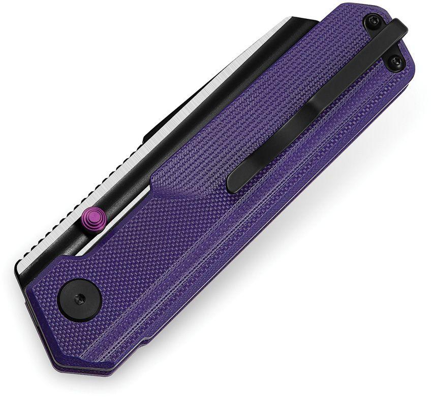 Bestech Knives Tardis Linerlock Purple G10 DLC & Satin Cleaver D2 - Knives.mx