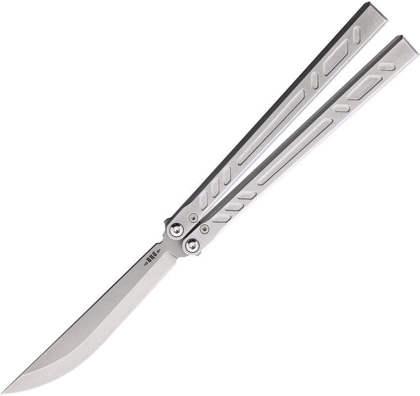 Bladerunners Systems Channel Balisong Stonewash Aluminum 154CM Steel - Knives.mx