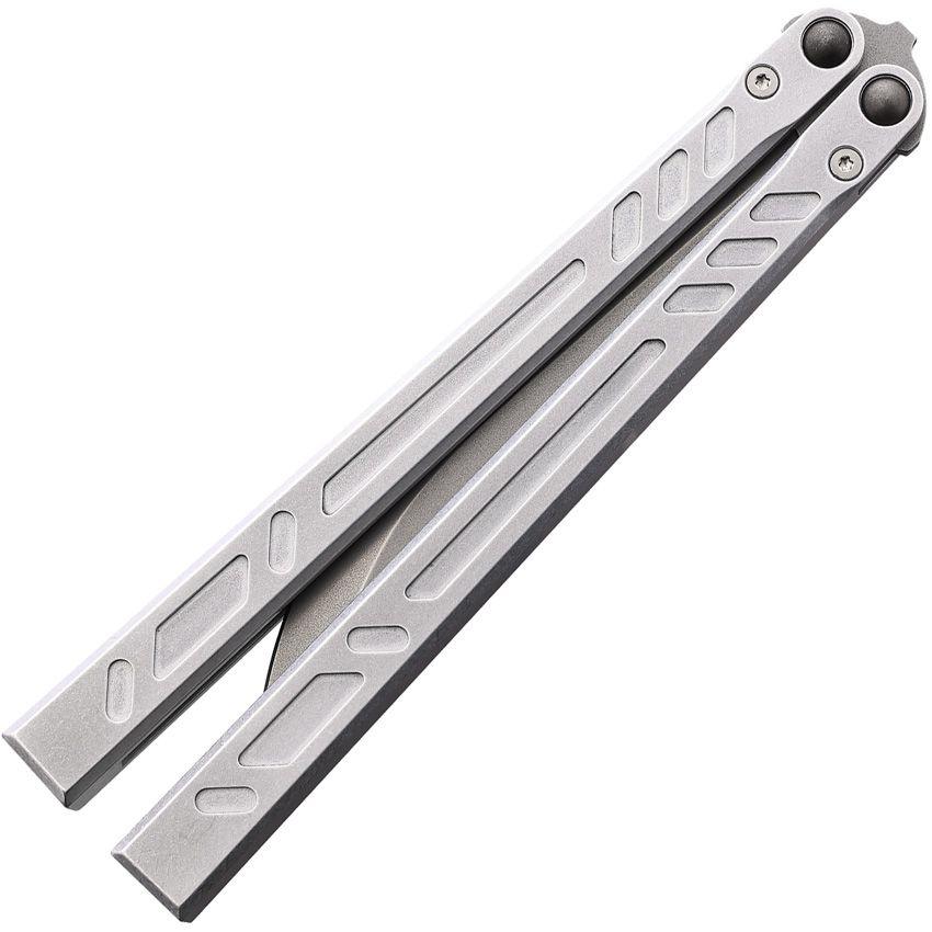 Bladerunners Systems Channel Balisong Stonewash Aluminum 154CM Steel - Knives.mx