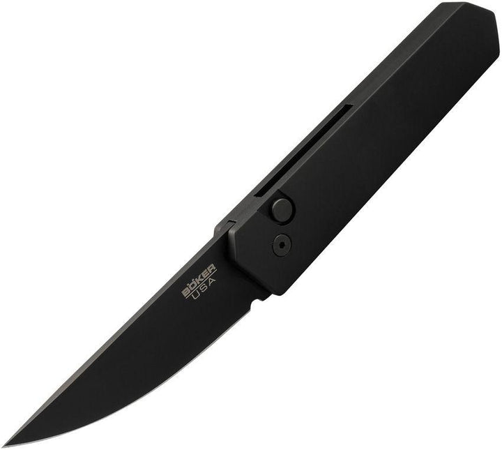 Boker Auto Kwaiken Compact Button Blackout Aluminum 154CM - Knives.mx