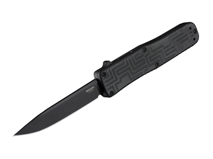 Boker Auto Out The Front Blackout Aluminum PVD Coated 154CM - Knives.mx