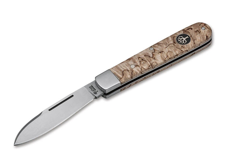 Boker Barlow Prime Slipjoint Curly Birch Wood Satin N690 - Knives.mx