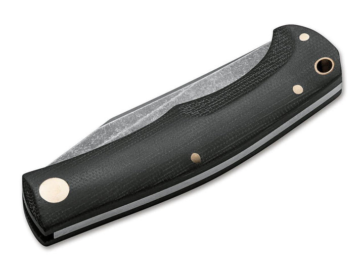 Boker Boxer EDC Slip Joint Black Micarta Stonewash Bohler M390 - Knives.mx