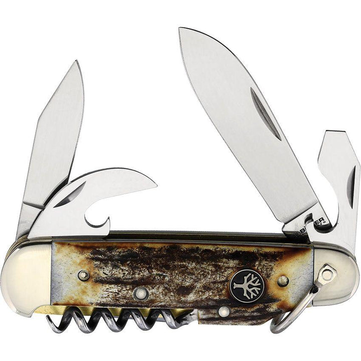 Boker Camp Knife Stag Handle 4024 stainless - Knives.mx