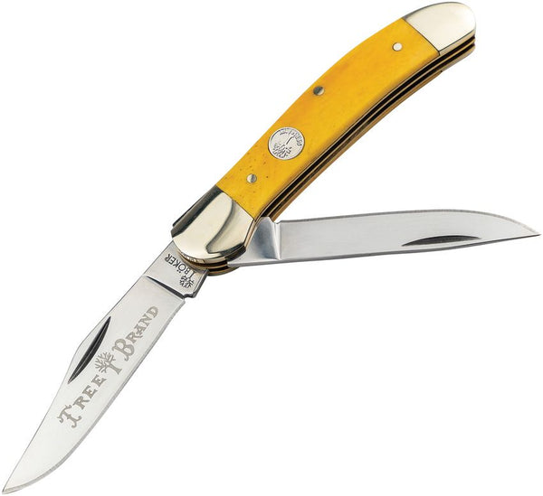 Boker Copperhead Smooth Yellow Smooth Bone Satin D2 - Knives.mx