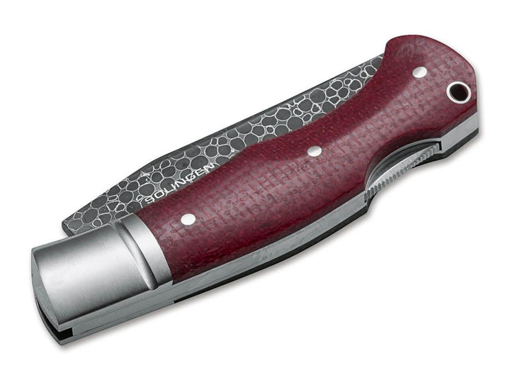 Boker Durand Lockback Red Micarta Damascus - Knives.mx