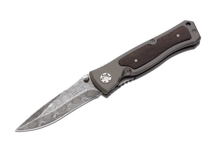 Boker Leopard Damascus II Gray Aluminum with Ziricote Wood - Knives.mx