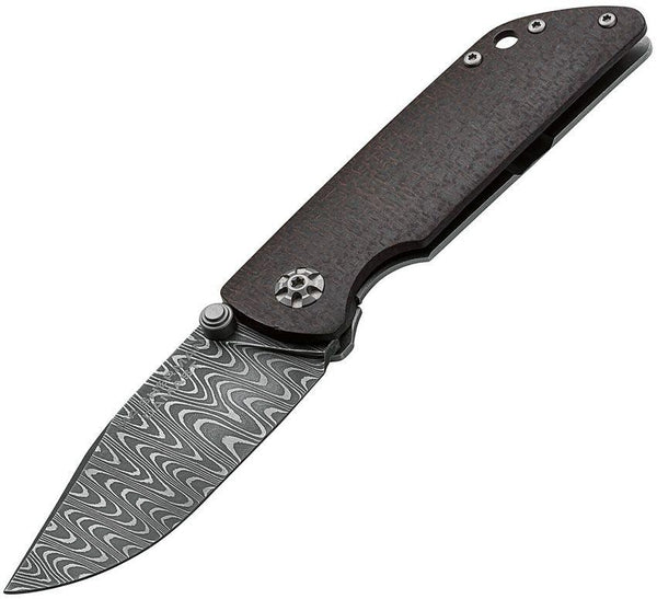 Boker M4 Sherman Framelock Black Micarta w Stainless Back Damascus Blade - Knives.mx