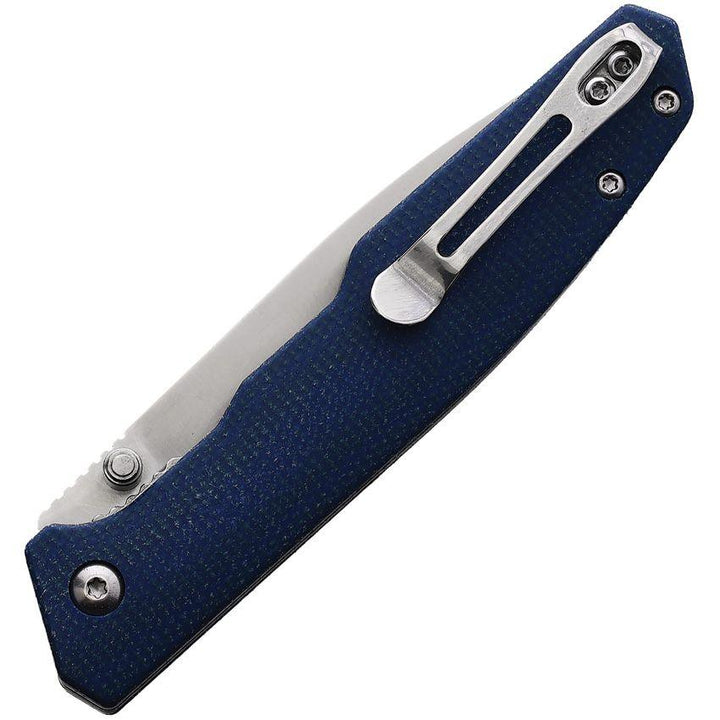 Boker Magnum Deep Blue Linerlock Blue Canvas Micarta Satin 440A - Knives.mx