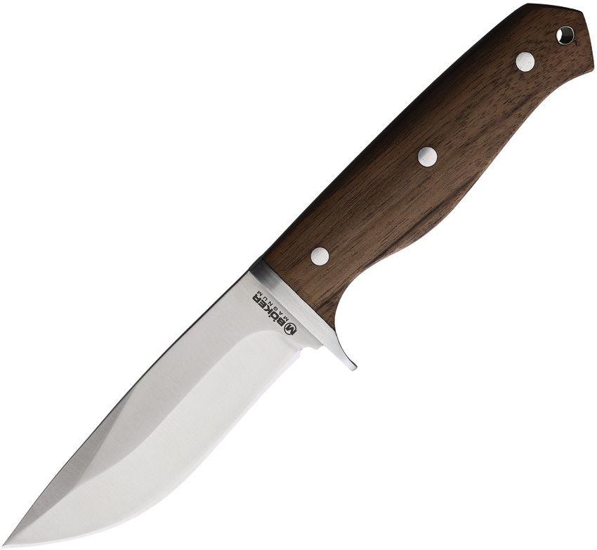 Boker Magnum Drop Fixed Blade Walnut Wood Satin 440A - Knives.mx