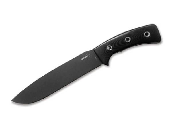 Boker Plus Komondor Fixed Blade Black G10 Gray Powder Coated SK5 - Knives.mx