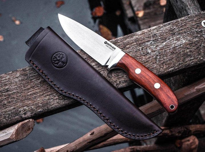 Boker Savannah Fixed Blade Cocobolo Wood Stonewash N690 - Knives.mx