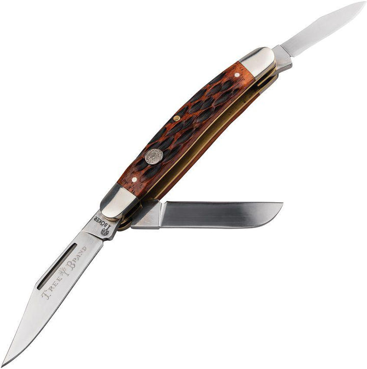 Boker Trad Series Stockman Brown Jigged Bone Mirror D2 - Knives.mx