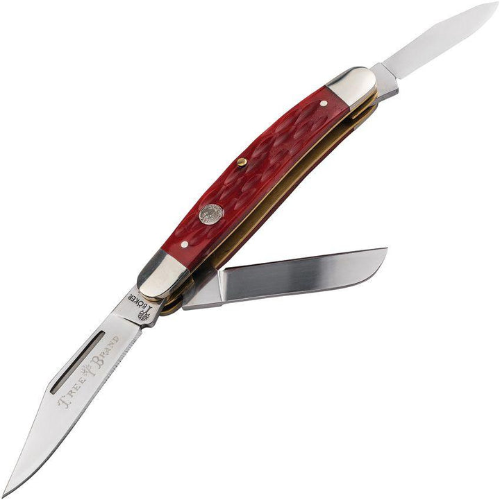 Boker Trad Series Stockman Red Jigged Bone Mirror D2 - Knives.mx