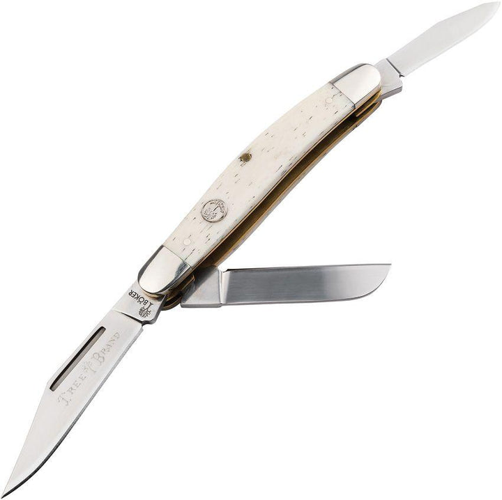 Boker Trad Series Stockman White Smooth Bone Mirror D2 - Knives.mx