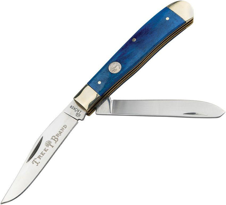 Boker Trapper Blue Smooth Bone Satin D2 - Knives.mx