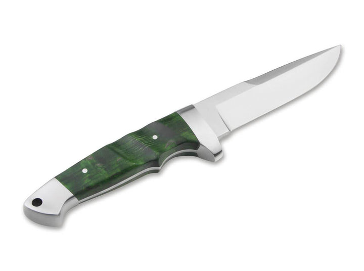 Boker Vollintegral 2.0 Fixed Blade Green Curly Birch Wood Satin 440C - Knives.mx