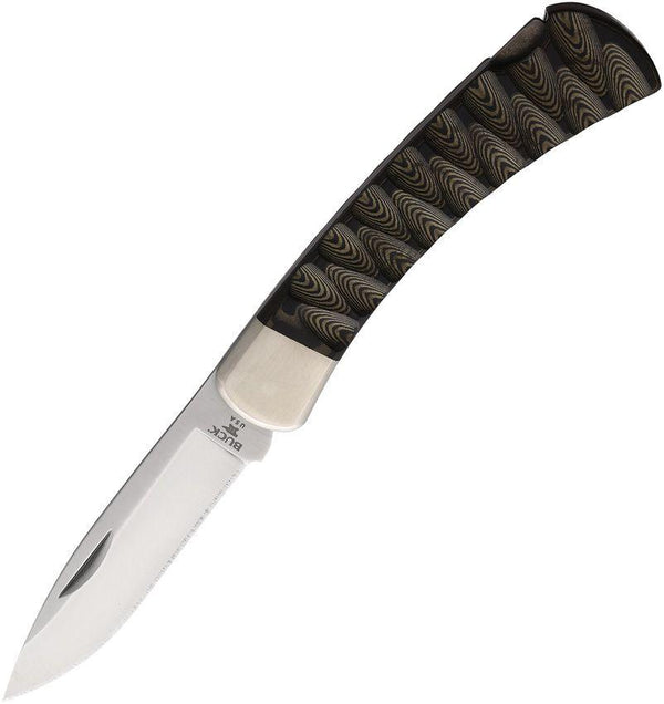 Buck 110 Folding Hunter Lockback Black & Brown Sculpted Richlite Limited Edition Satin S45VN - Knives.mx