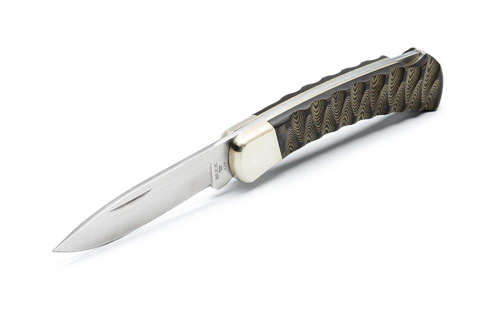 Buck 110 Folding Hunter Lockback Black & Brown Sculpted Richlite Limited Edition Satin S45VN - Knives.mx