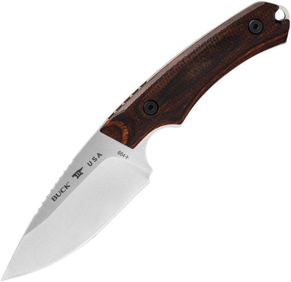 Buck Alpha Hunter Checkered Walnut Wood Satin Drop Point S35VN - Knives.mx