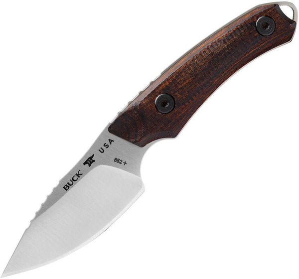 Buck Alpha Scout Checkered Walnut Wood Satin Drop Point S35VN - Knives.mx