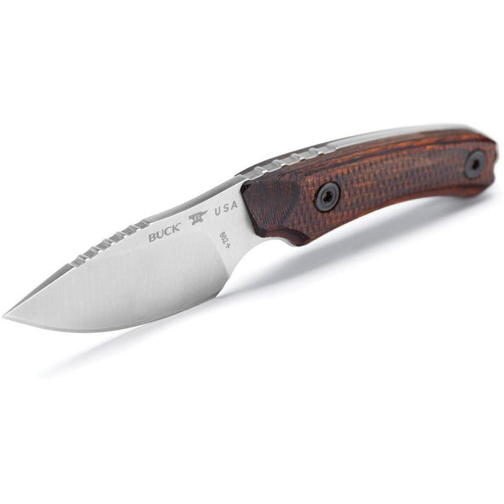 Buck Alpha Scout Checkered Walnut Wood Satin Drop Point S35VN - Knives.mx