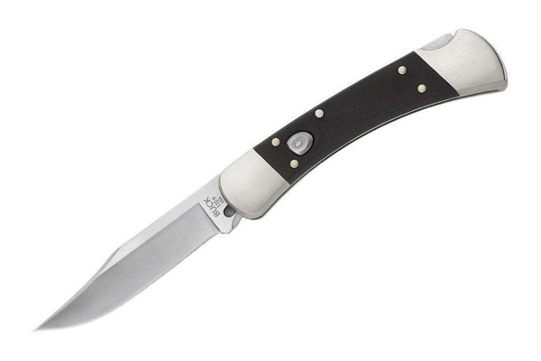 Buck Auto Elite 110 Black G10 w Nickel Silver Bolsters Satin Clip Point CPM S30V - Knives.mx