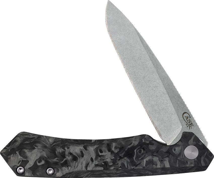Case Cutlery Kinzua Framelock Marbled CF w Black Aluminum Back Stonewa Knives.mx