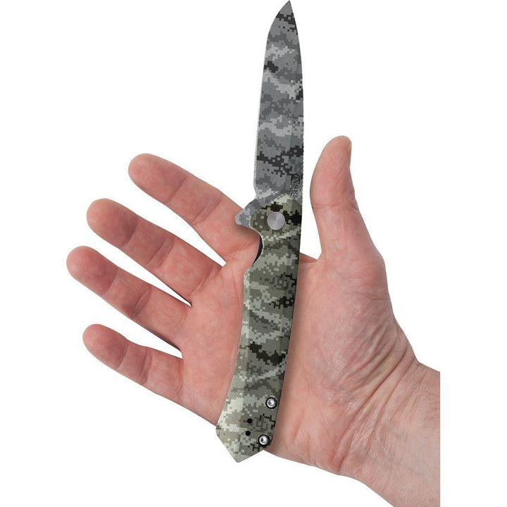 Case Cutlery Kinzua Framelock OD Green Anodized Aluminum Digital Camo S35VN - Knives.mx