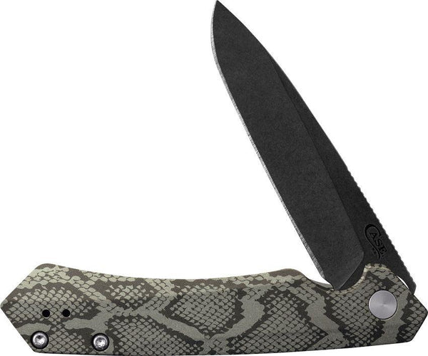 Case Cutlery Kinzua Framelock OD Green Snake Anodized Aluminum Black Stonewash S35VN - Knives.mx