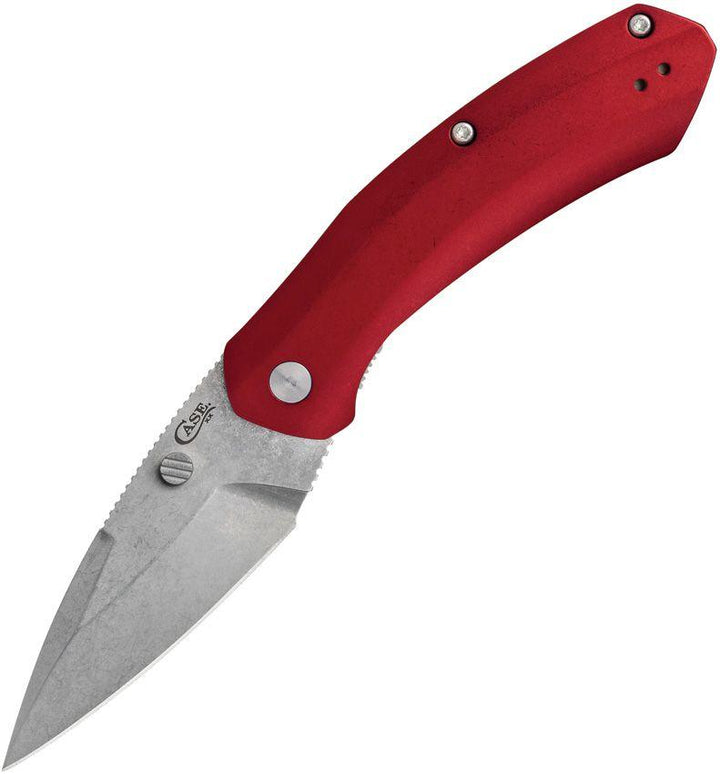 Case Cutlery Westline Linerlock Red Aluminum Stonewash S35VN - Knives.mx