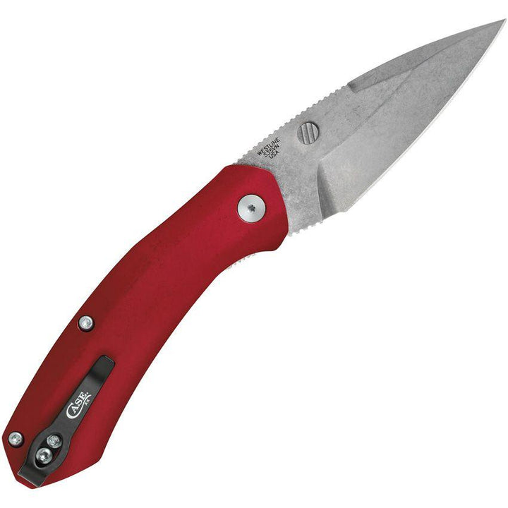 Case Cutlery Westline Linerlock Red Aluminum Stonewash S35VN - Knives.mx