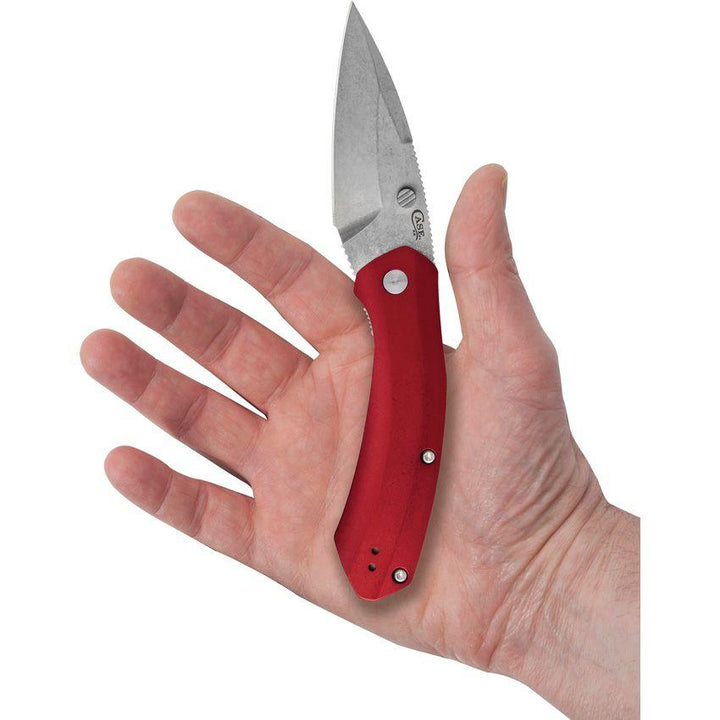 Case Cutlery Westline Linerlock Red Aluminum Stonewash S35VN - Knives.mx