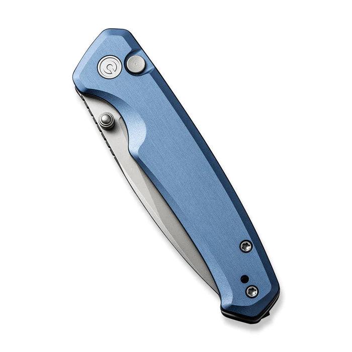 Civivi Altus Button Lock Blue Aluminum Stonewashed Drop Point Nitro-V - Knives.mx